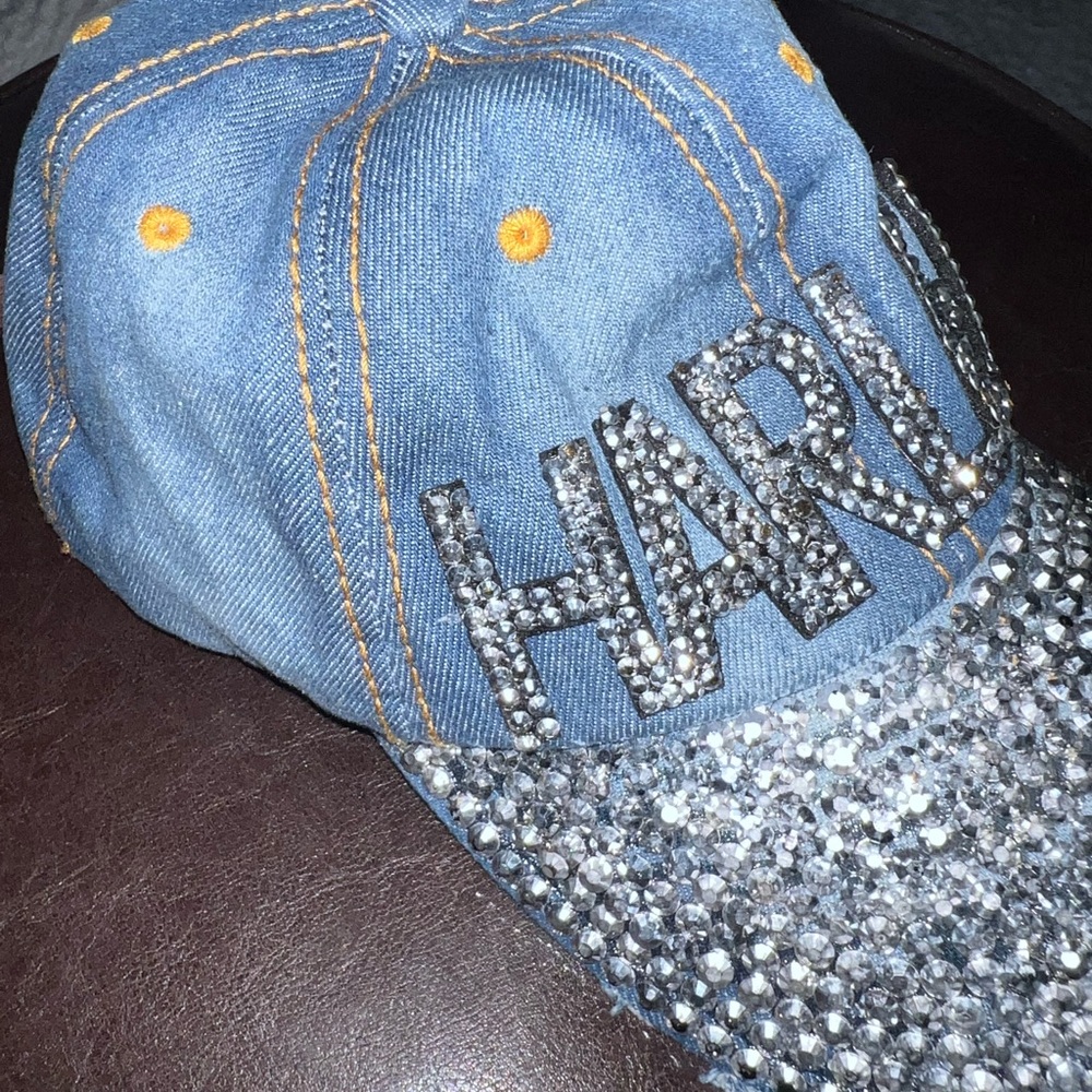 Harlem diamond distressed adjustable denim hat - Picture 11 of 15